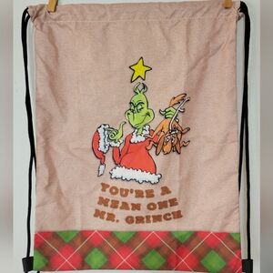 Grinch Cinch Drawstring Bag Backpack Christmas 💚 C4